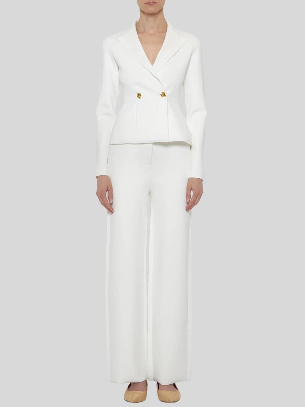 NEW PRABAL GURUNG compact knit trouser in white